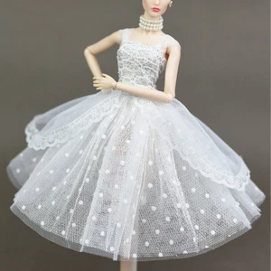 Pure White Doll Dresses Clothes Elegant Lady Evening Dress for 11.5in Dolls Gift - Imagen 1 de 11