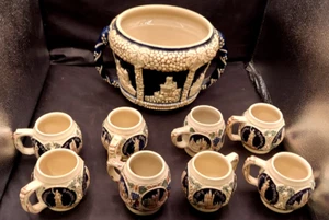 Vintage Germany Marzi & Remy German Castles Bowle Schale 8 Tassen - Bild 1 von 14