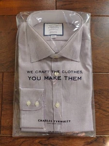 Charles Tyrwhitt Maroon Red Egyptian Cotton Extra Slim Fit Shirt, 16/35in - Picture 1 of 7
