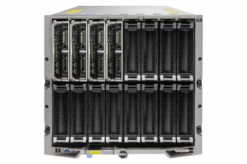Dell PowerEdge M1000E Chassis W/ 4x M630 Server 2x E5-2603v3 16GB Ram 2x HDD Bay - Image 1 of 1
