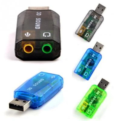 3.5mm Mini External 3D USB Sound Card 5.1 Channel Audio Card Adapter Speaker nEW - Image 1 of 4