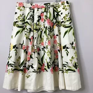 Talbots Floral Pleated Skirt A Line Swingy Garden Cottage Core Womens 10 Retro - Picture 1 of 12
