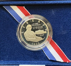 Medio dólar de plata conmemorativo de la Declaración de Derechos 1993-S PRF envío gratuito #421 - Imagen 1 de 3