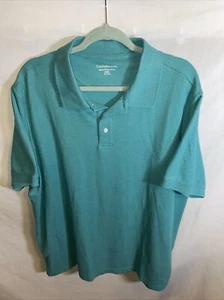 Croft & Barrow Mens Polo Shirt Size 2XL Blue Cotton Blend Short Sleeve Golf - Picture 1 of 12