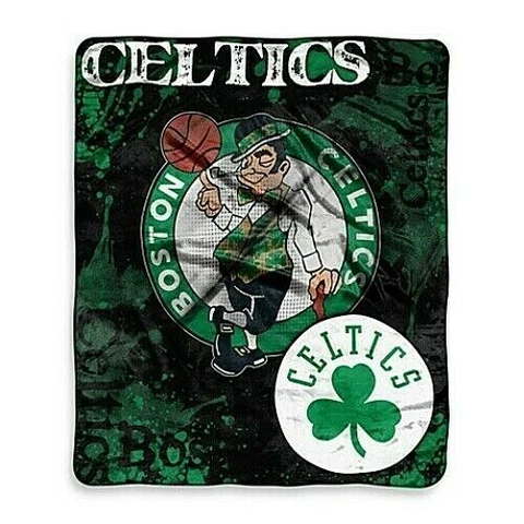 Boston Celtics NBA Northwest Royal Plush Raschel Throw Cover