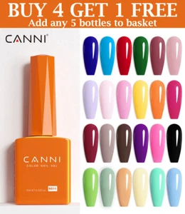 CANNI Hema Free Nail Gel Polish Soak Off UV LED Varnish 9ml Top Base Nude Pink - Picture 1 of 270