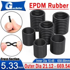 Metric O Ring EPDM Rubber - Large range of sizes 10mm - 658mm Thickness 5.33mm - Picture 1 of 114