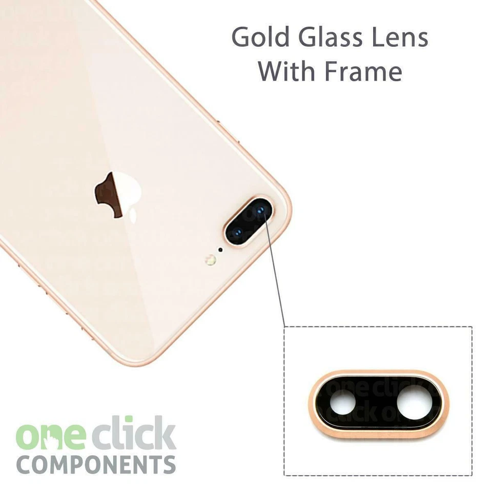 Nueva Cubierta de Lentes de Cámara de VIDRIO GENUINO de Repuesto para Apple iPhone 8 Plus Dorada Foto 1 de 1