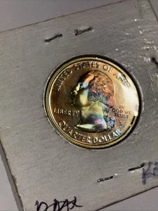 Beautiful Rainbow Toned 2005 S Silver Proof Oregon State Quarter UNC - Picture 1 of 4