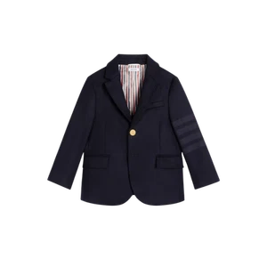 (Kids) Thom Browne Flannel 4-Bar Classic Sport Coat Medium Grey - Picture 1 of 2