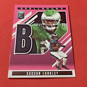 Saquon Barkey .. PINK .. Philadelphia Eagles 2025 Elite SPELLBOUND Insert Card 1 - Picture 1 of 2