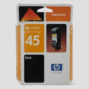 Cartuchos de impresión de tinta negra HP Inkjet 45 2000 vintage 51645A originales OEM caducados 2005 - Imagen 1 de 9