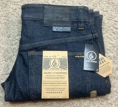Volcom Solver Denim Modern Straight Fit Jeans Indigo Rinse Size 30 x 29 Read!! - Image 1 of 4