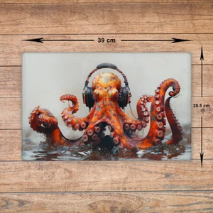 Octopus Chopping Board Glass Animal Cutting Board Kitchen Worktop Saver - Picture 1 of 5