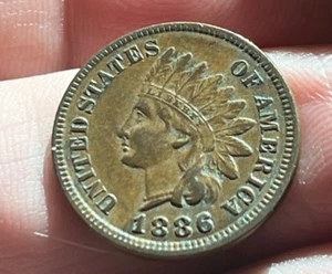 1886 Indian CENT , brown AU - Picture 1 of 4