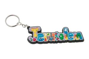JERUSALEM Symbol colorful Sillicone Luck Israel Key Ring Chain Evil Eye Gift - Bild 1 von 6