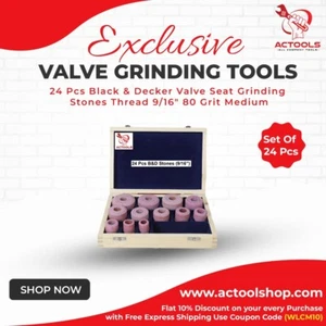 Valve Seat Grinding Stones 20 PcsWith Black And Decker Thread 9/16'' USA ACTOOLS - Bild 1 von 16
