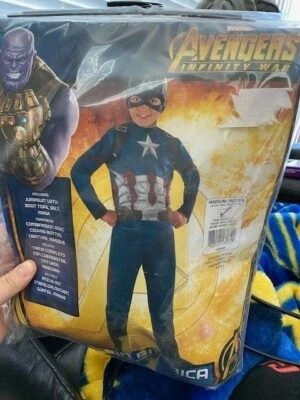 Marvel Avengers Infinity War Boys Captain America Costume Size Medium New!!! - Image 1 of 3