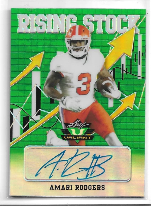 2021 Leaf Valiant Green #BAAR1 Amari Rodgers Auto 44/99 - Image 1 of 1