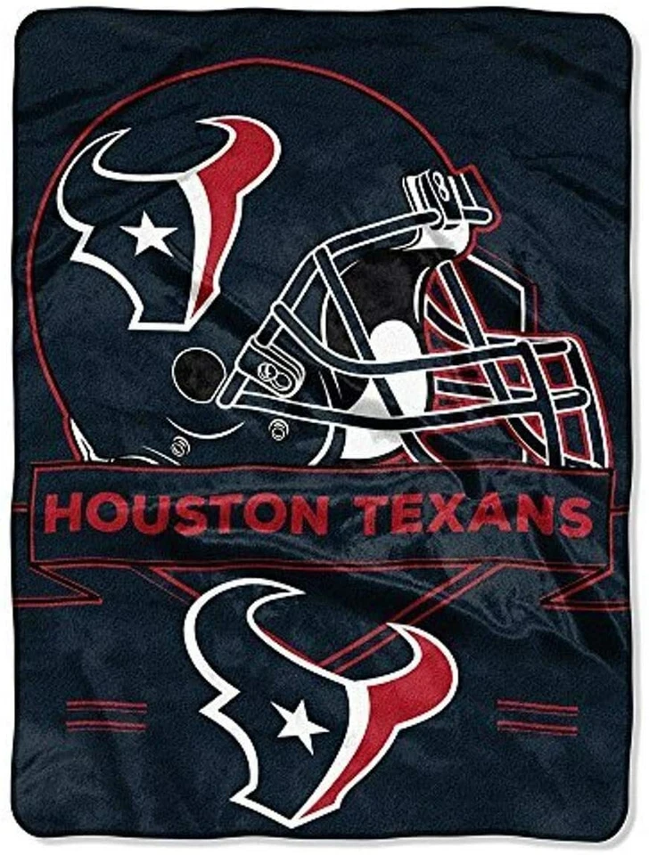 Houston Texans NFL Royal Plush Raschel Prestige Series Throw Twin Size Blanket - Image 1 of 1