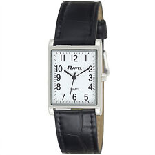 Ravel Men's Gents Quartz Watch Rectangle Face Big Bold Numbers Easy to Read