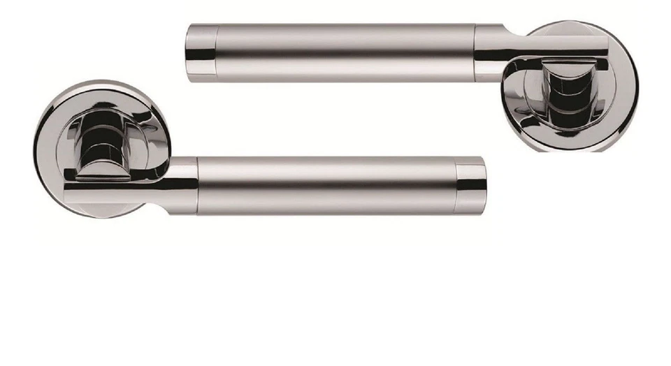 Heavy Duty Serozzetta style Door lever Handle On Rose chrome Silver satin  D29 - Image 1 of 3