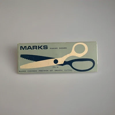Vtg Marks Pinking Shears Cloth Scissors 407B Original Box 7.5" Vintage 50s/60s - Image 1 of 4