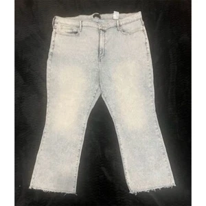 Banana Republic tiro alto corte bootcut lavado claro dobladillo crudo talla grande Jena 35/20 - Imagen 1 de 6