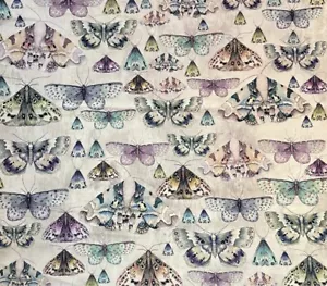 DESIGNERS GUILD Issoria butterflies cotton viscose velvet multi new remnant - Picture 1 of 3