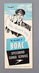 BOAC SPEEDBIRD CARGO SERVICE 1957 VINTAGE AIRLINE BROCHURE B.O.A.C. - Picture 1 of 3