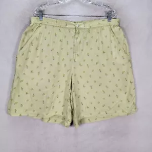 Vintage 90er Jahre neuwertig mit Blumenmuster Damenshorts entspannt Hochhaus Maximalist Chino Übergröße 1X - Bild 1 von 21