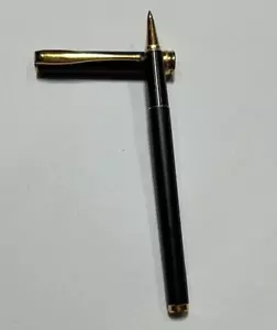 AURORA MAGELLANO Mate Black and Gold Trim Ball Point Pen - Picture 1 of 9