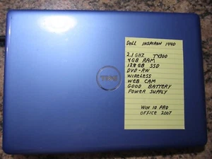Dell Inspiron 1440 14"  Intel Pentium Dual-Core 2.10GHz 4GB 128GB SSD Win 10 PRO - Picture 1 of 11