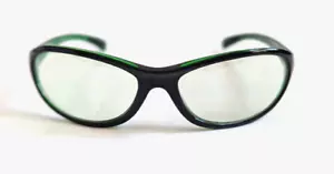 Occhiali da sole sportivi vintage anni '90 in plastica ovali di design nuovi con etichette (verde cristallo S) - Foto 1 di 5