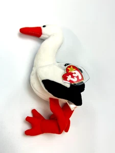Stilts Stork Bird Stuffed Plush Toys Birth June 16 1998 Ty Beanie Babies Retired - Picture 1 of 18