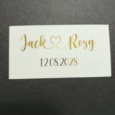 Pink Gold Foil Personalized Wedding Gift Bag Labels Favor Cupcake Boxes Stickers - image 1 of 4