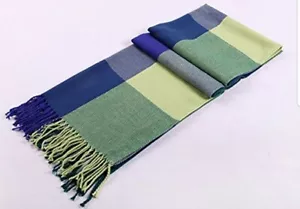Wander Agio Women's Fashion Long Shawl Big Grid Winter Lattice Large *Green* - Picture 1 of 4