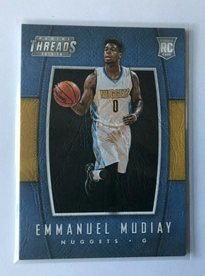 Emmanuel Mudiay RC 2015-16 Panini Threads Rookie Leather #208 Nuggets - Image 1 of 2