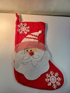 Santa And Snowflake Themed Christmas Stocking - Picture 1 of 5