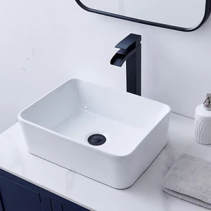 VCCUCINE Lavello Vasca Rettangolare, 16"X12" Piccola Ciotola Bagno Vasca Lavello, Bianco - Foto 1 di 7