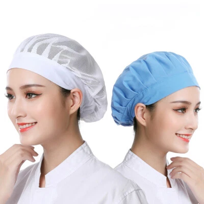 Headwear cap Kitchen chef hat Work cap Mesh hat Dustproof for Men Women N62AU - Image 1 of 4
