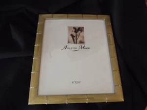 new ASHLEIGH MANOR 8X10 photo frame GOLD PEARLED BAMBOO NWT - Picture 1 of 6
