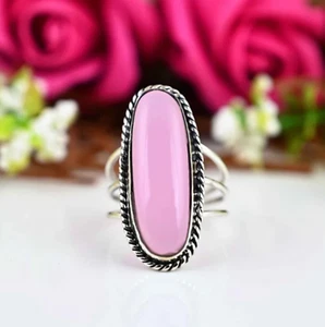 Rose Quartz Ring Gemstone 925 Sterling Silver Ring Handmade Beautiful Ring MK* - Picture 1 of 8