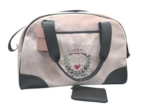 Bolso de Hombro JUICY COUTURE Heritage Terciopelo Fin de Semana Rosa Rubor Cremallera Monedero - Imagen 1 de 19