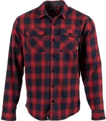 Camisa de franela 509 Basecamp para hombre abotonada LS roja/azul marino Foto 1 de 2