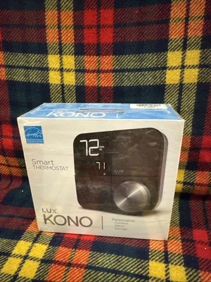 Lux Kono Smart Wi-Fi Thermostat w/Black Stainless Steel Faceplate KN-S-MG1-B04 - Image 1 of 4