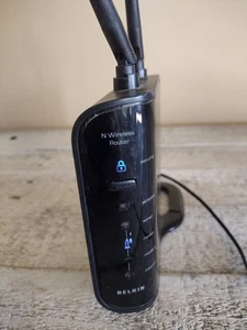 BELKIN F5D8236-4v3 N Wireless 4-Port Router w/ Power Supply Bundle Tested  - Picture 1 of 5