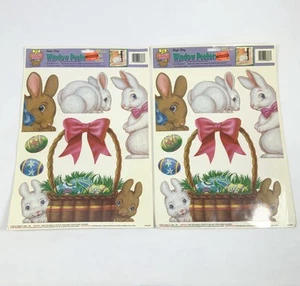 VTG NOS Mello Smello Easter Fun Vinyl Window Clings Easter Basket Bunnies Eggs - Picture 1 of 4