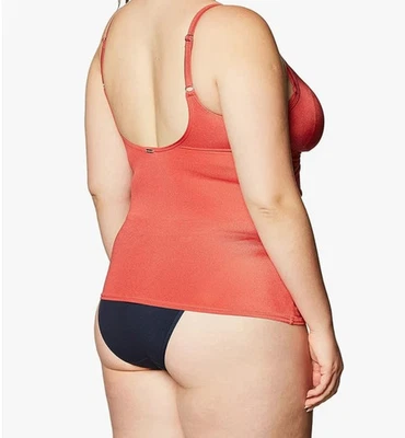 Tankini Top Traje de Baño Calvin Klein Acanalado Talla Grande Correas Ajustables Coral Talla M Foto 1 de 3