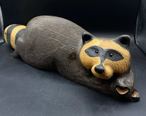 Jeff Fleming  Emily the Raccoon Wood Carving by Big Sky Carvers Branded 23” - Picture 1 of 16